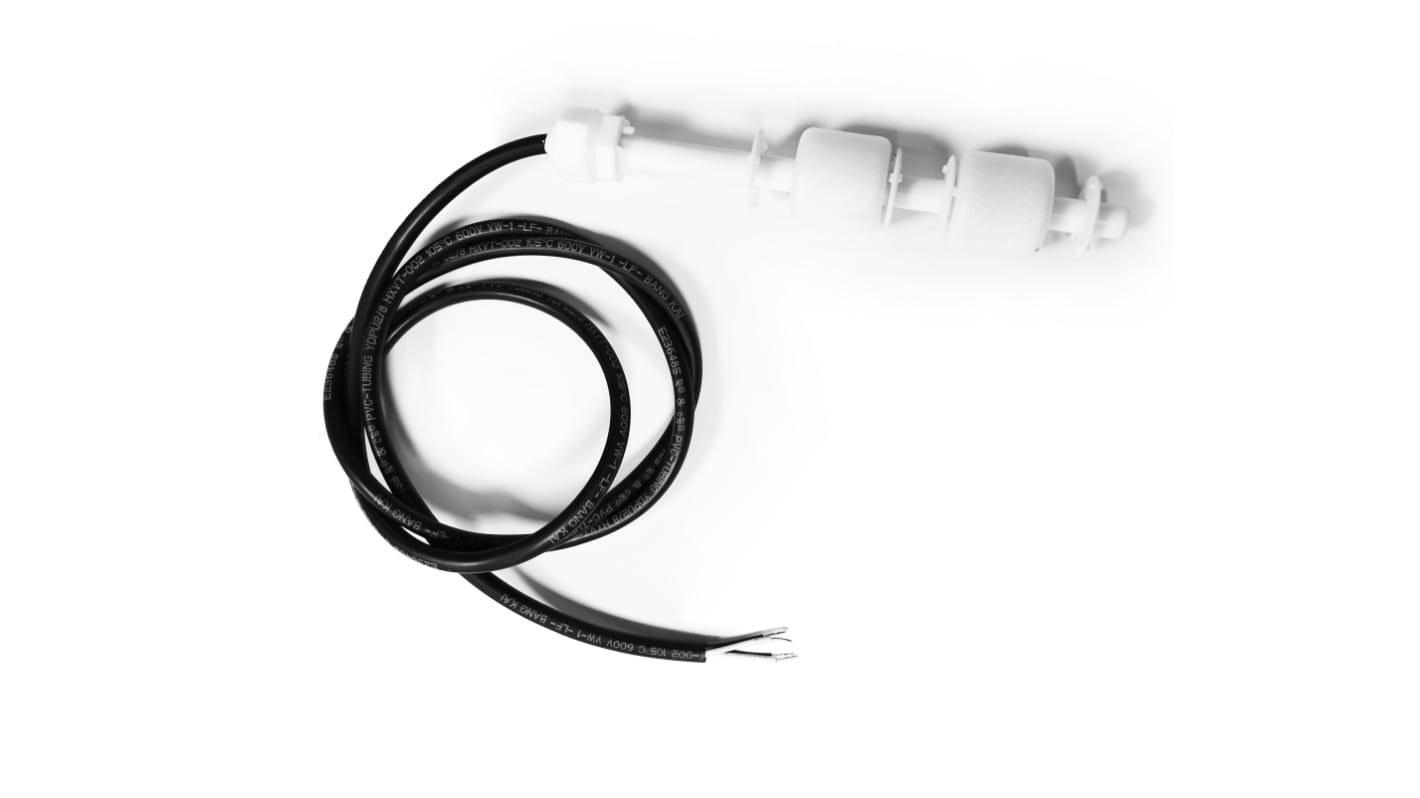 RS PRO PP浮球开关, 电缆安装, NO, 最大直流200V, 最高85°C, 线长350mm