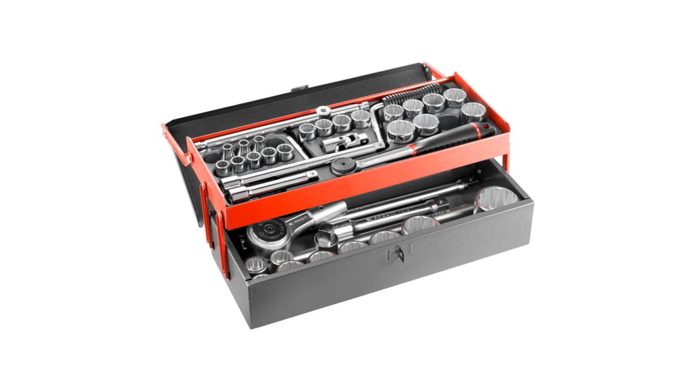 Facom 36-Piece Imperial 1/2", 3/4" Standard Socket Set with Ratchet, 12 point