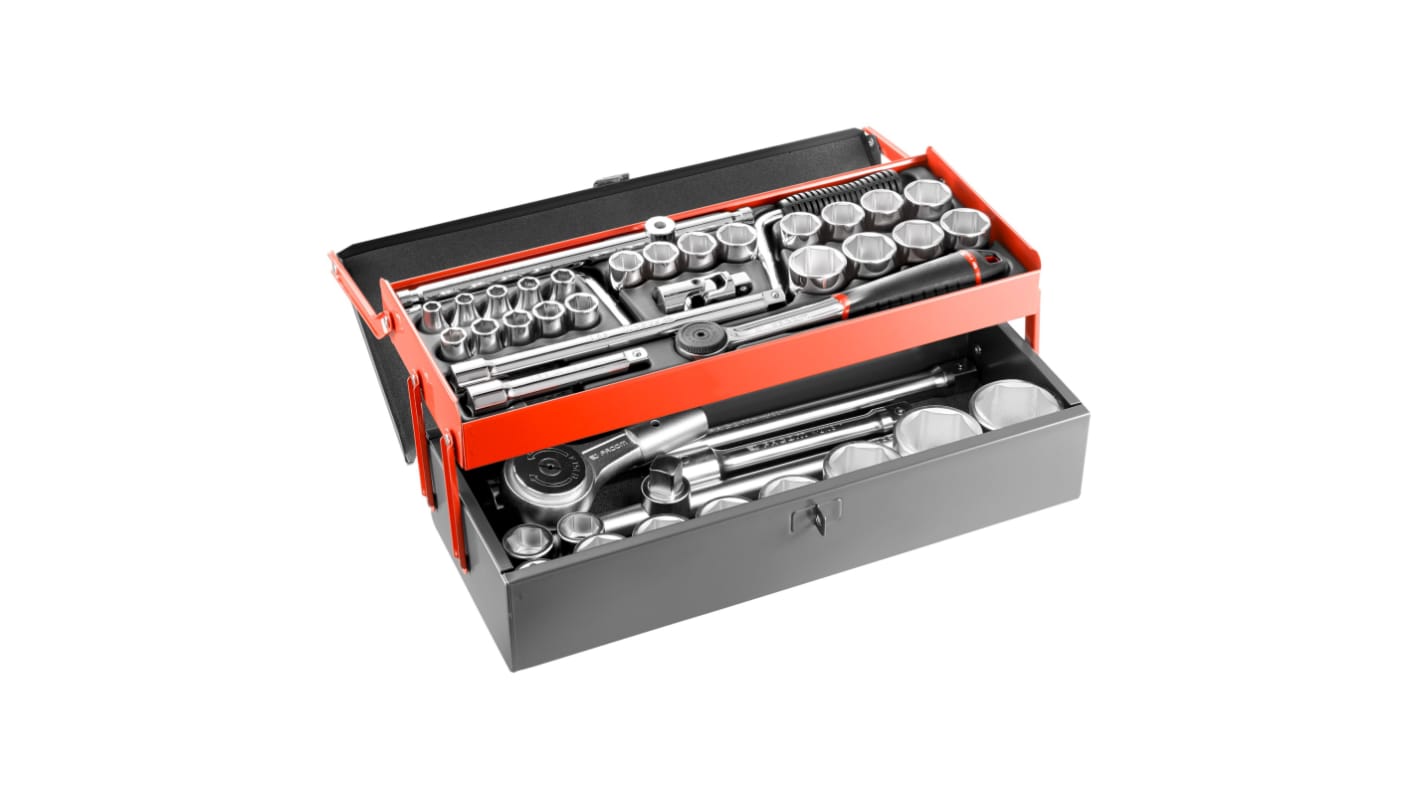 Facom 40-Piece Metric 1/2", 3/4" Standard Socket Set with Ratchet, 6 point