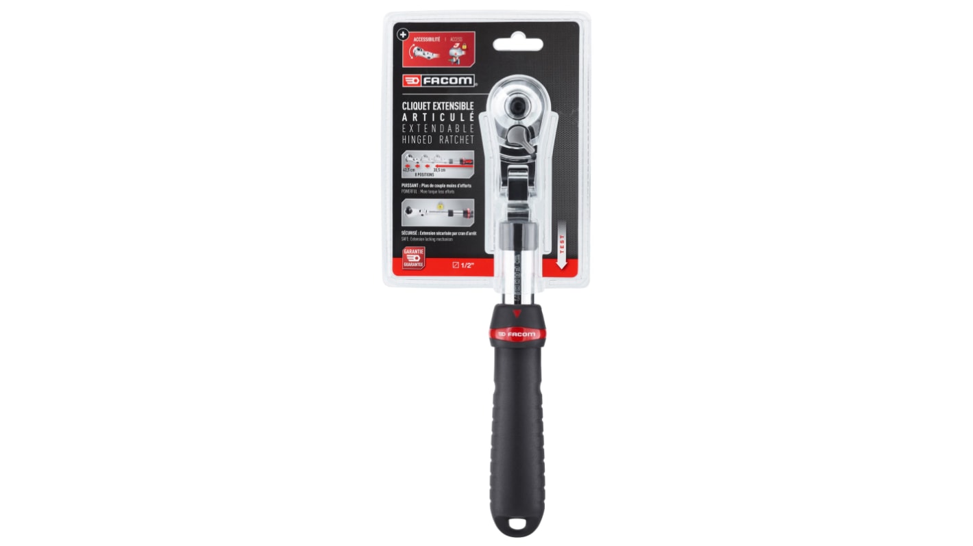 Facom SXL.171PB 1/2 in Square Ratchet with Bi-material Elastomer Handle, 304 mm Overall