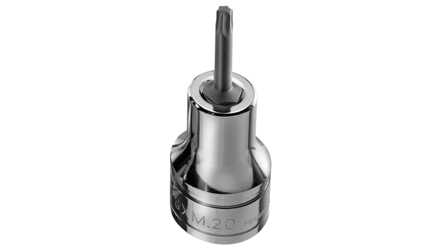 Facom 1/2 in Drive Bit Socket, Torx, T27, 60 mm Overall Length