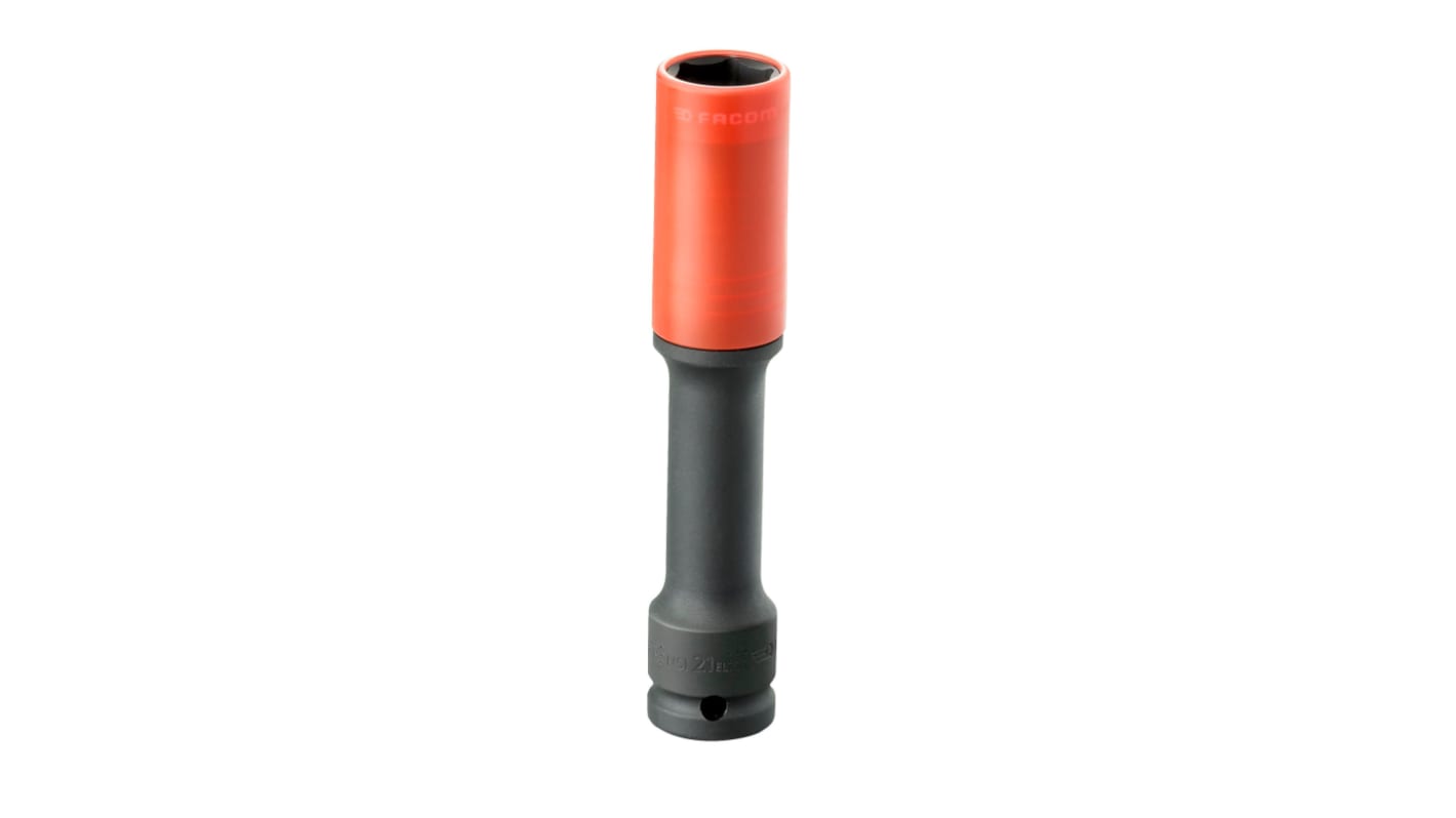 Facom 21mm, 1/2 in Drive Impact Socket, 150 mm length