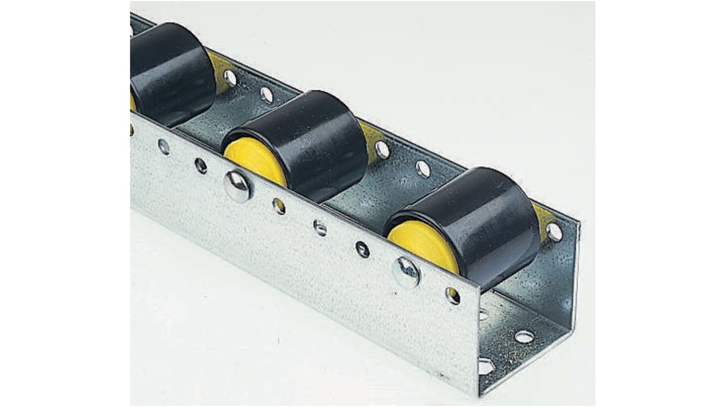Rodillo transportador Interroll BU50(19WHEELS), para Uso Intensivo, dim. de carril 2002mm x 74mm