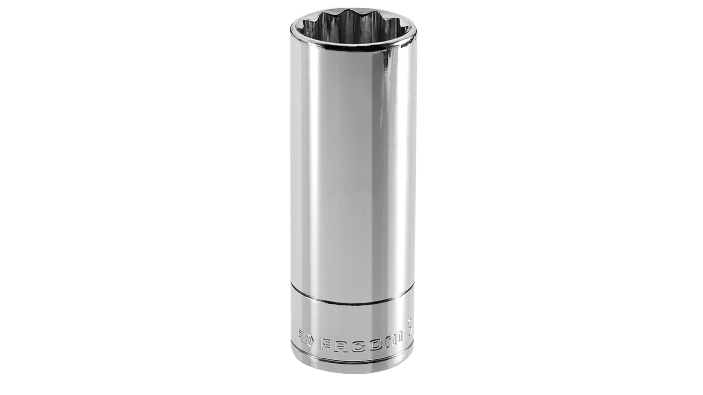 Facom 1/2 in Drive 15mm Long Socket, 12 point, 77 mm Overall Length