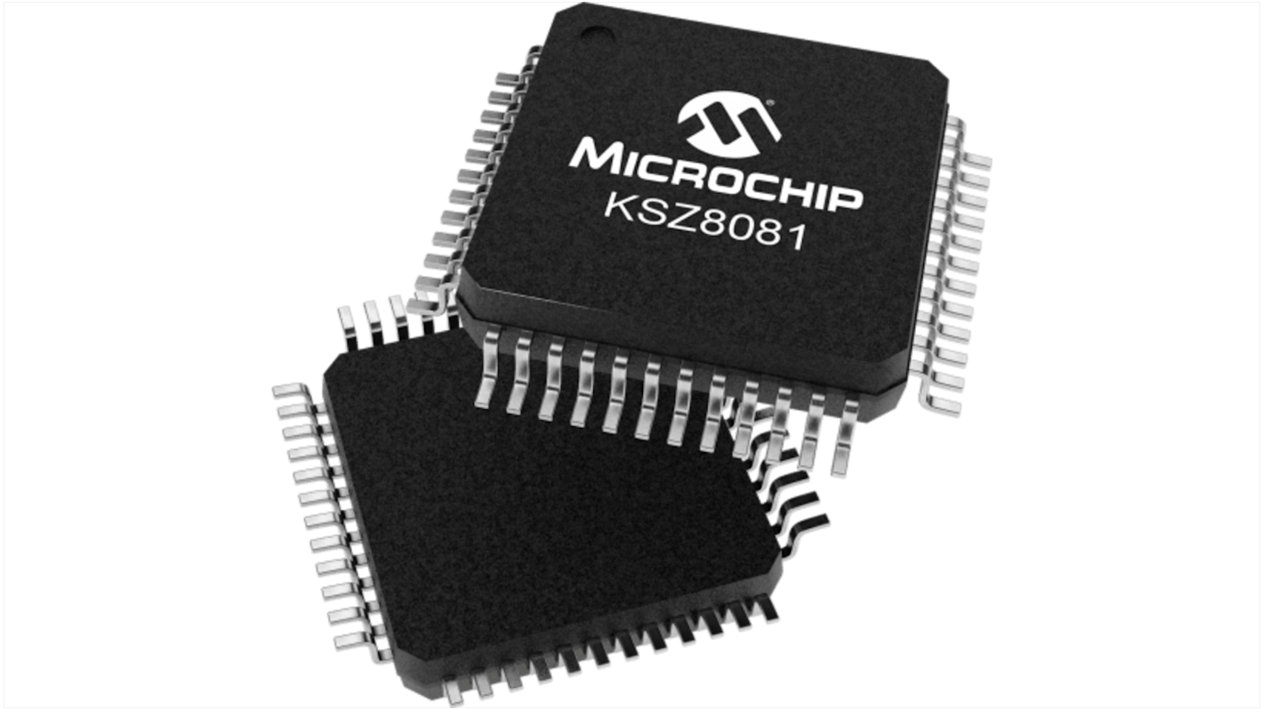 Transceptor Ethernet KSZ8081MLXIA-TR, IEEE 802.3, 1 canales, 3,3 V, LQFP, 48 pines