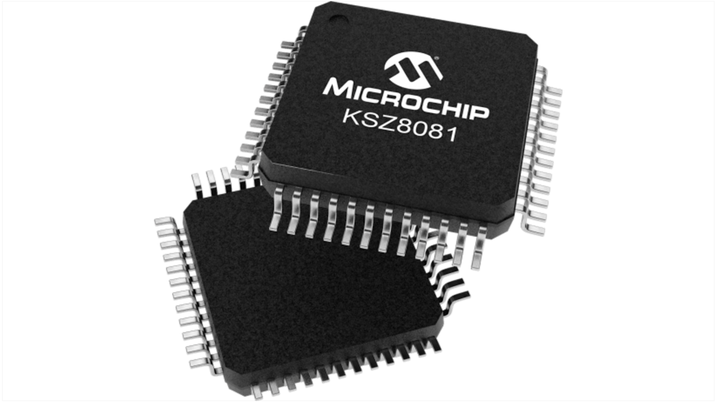 Microchip , 1-Channel Ethernet Transceiver 48-Pin LQFP, KSZ8081MLXIA-TR