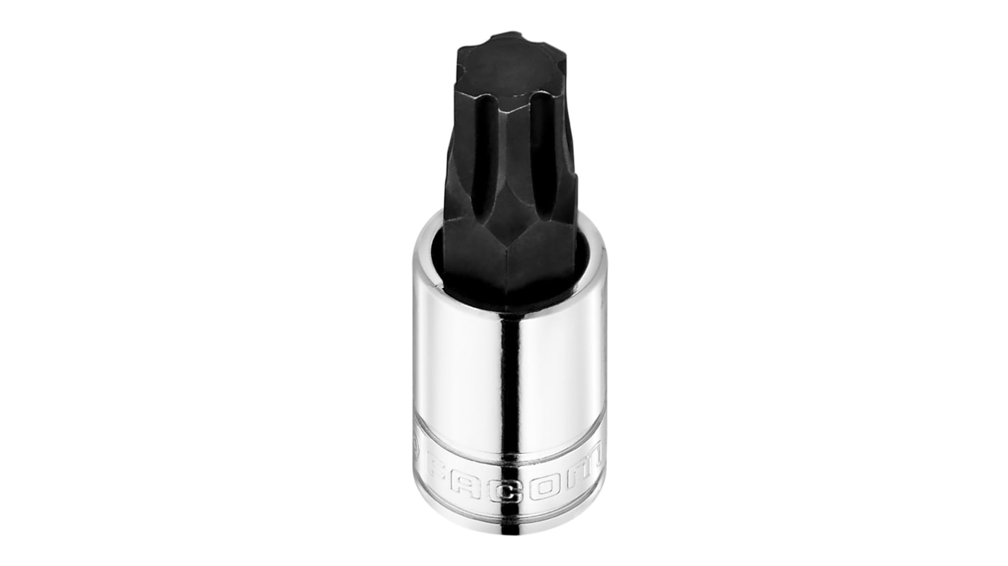 Facom 3/8 in Drive 10mm Bit Socket, Hex OGV Bit, 10mm, 47.5 mm Overall Length