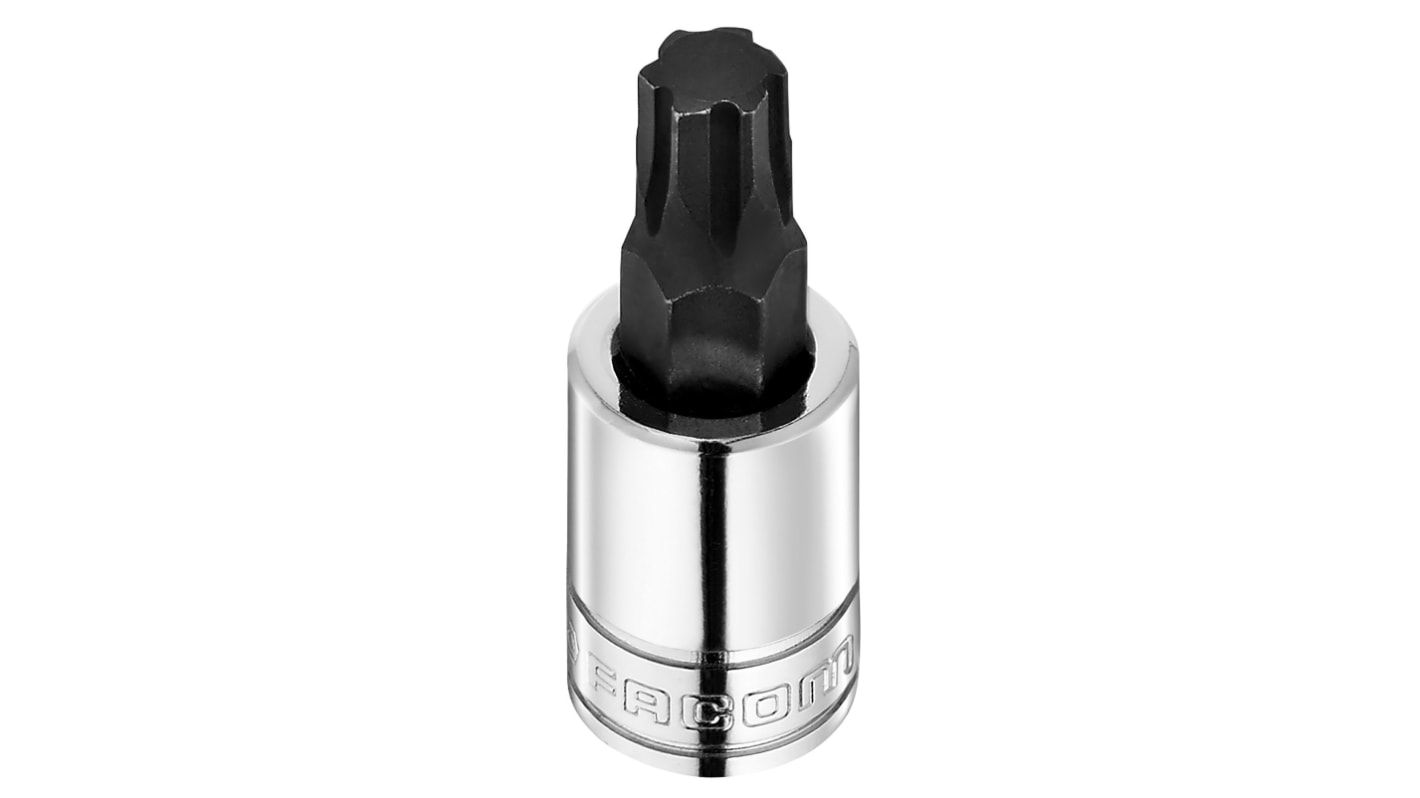 Facom 3/8 in Drive 8mm Bit Socket, Hex OGV Bit, 8mm, 47.5 mm Overall Length