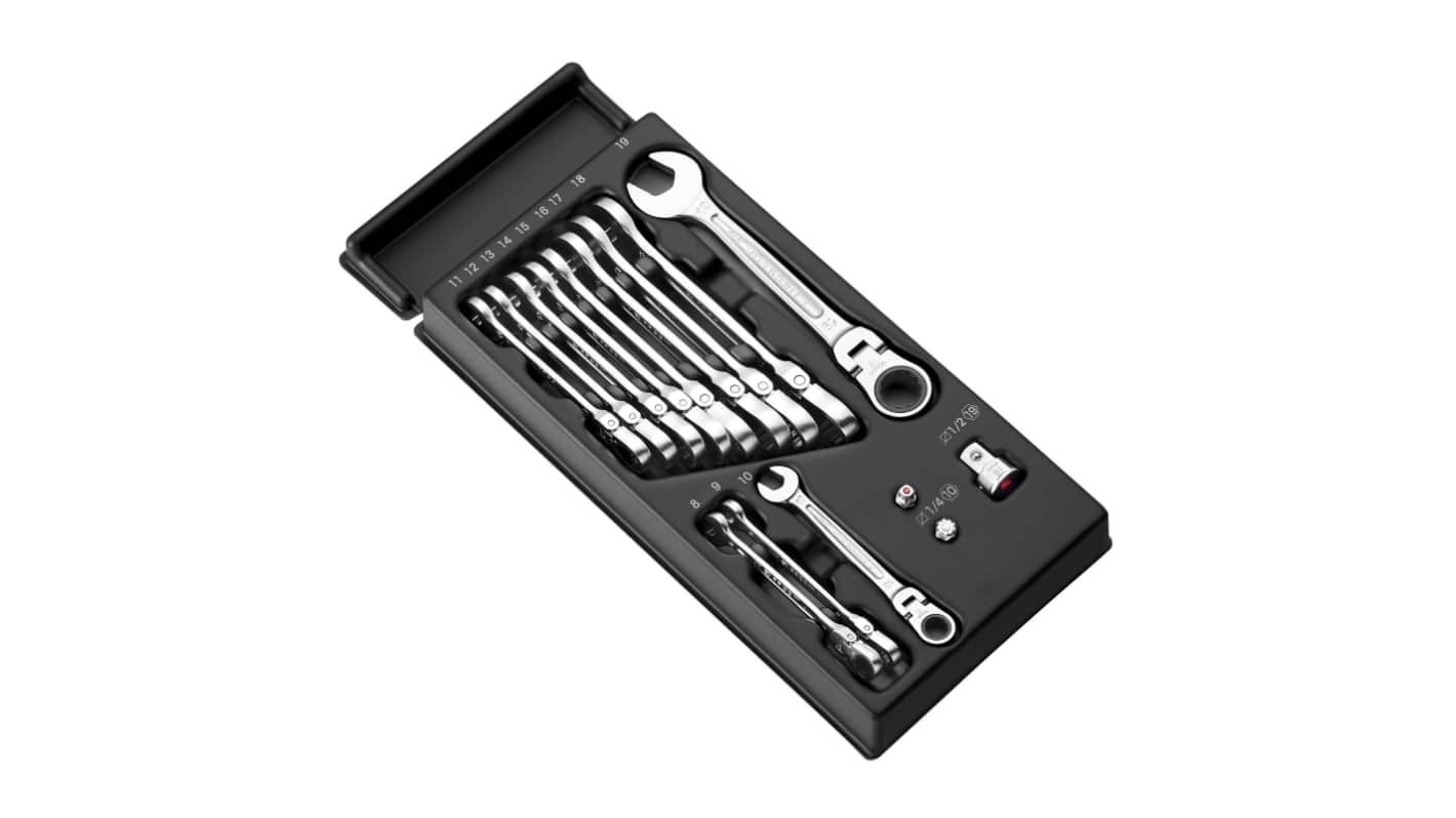 Facom MOD.467 Series 12-Piece Ratchet Spanner Set, 8 - 19 mm