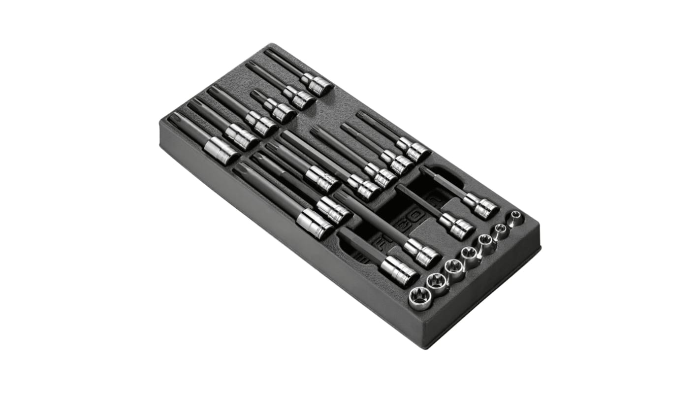 Facom 24-Piece Metric 1/2", 3/8" Bit Socket Set, 6 point