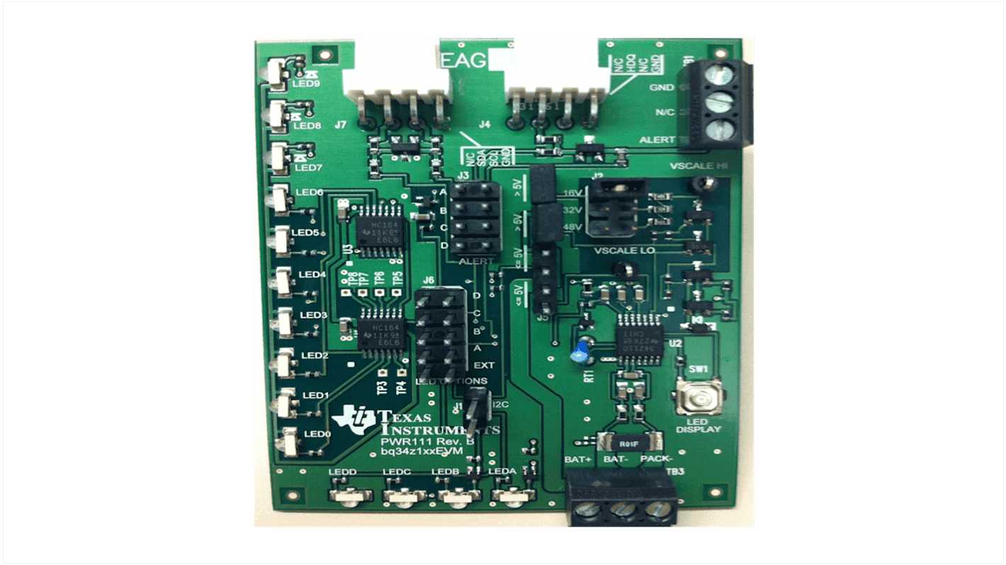 Módulo de evaluación Administración de potencia de batería de ión litio/polímero de litio Texas Instruments BQ34Z100EVM