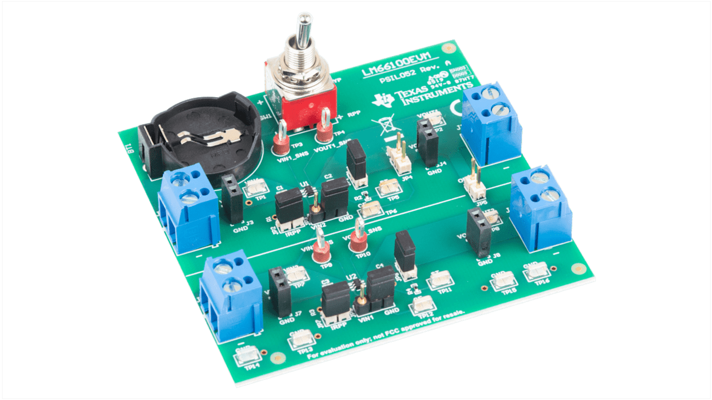 Texas Instruments LM66100 ±6V 1.5A Low IQ Ideal Diode Evaluation Module Protection Functions for LM66100 for LM66100
