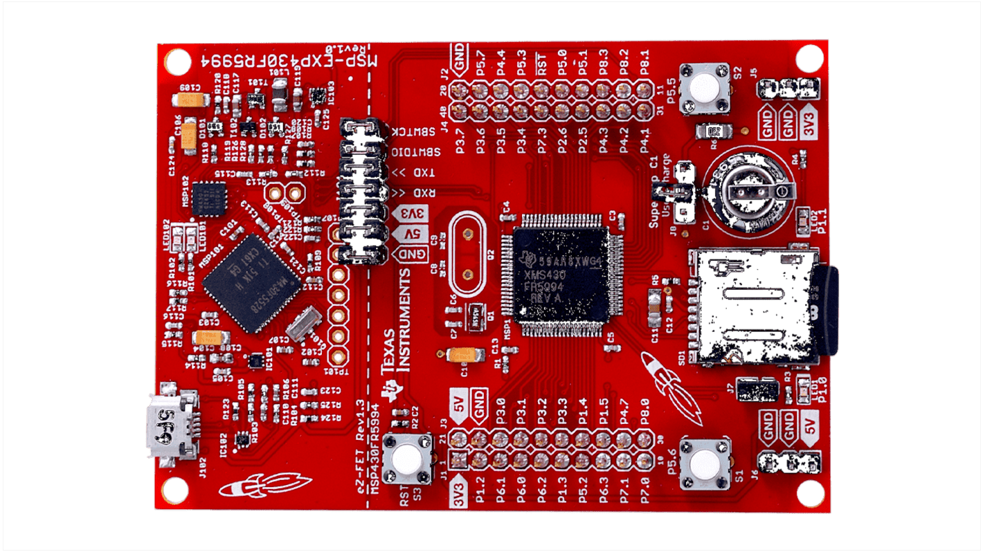 Kit de desarrollo MSP430FR5994 LaunchPad Development Kit de Texas Instruments, con núcleo MSP430