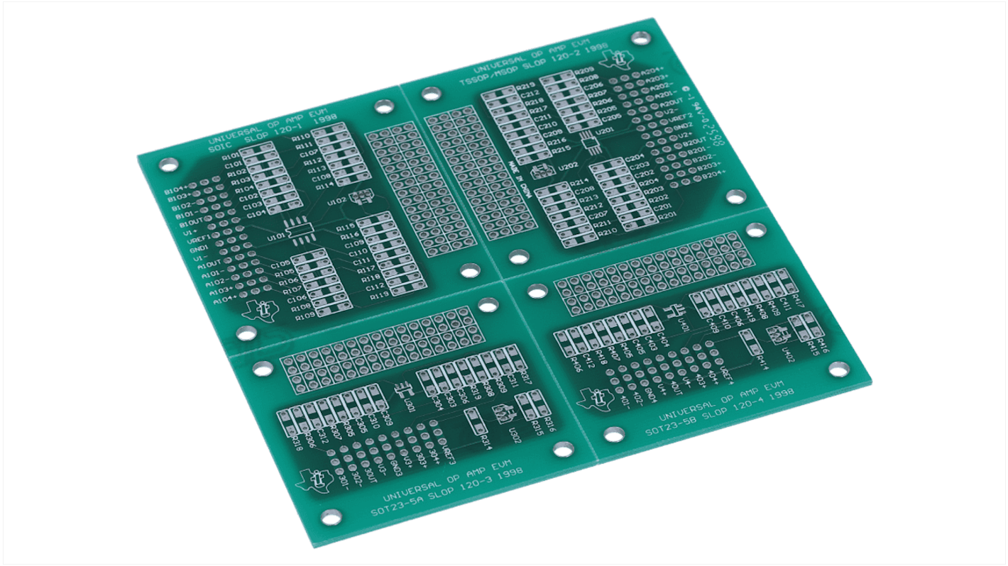 Texas Instruments OPAMPEVM-SOT23, OPAMPEVM-SOT23 Operational Amplifier Development Board for SOT23 Package Op-Amps