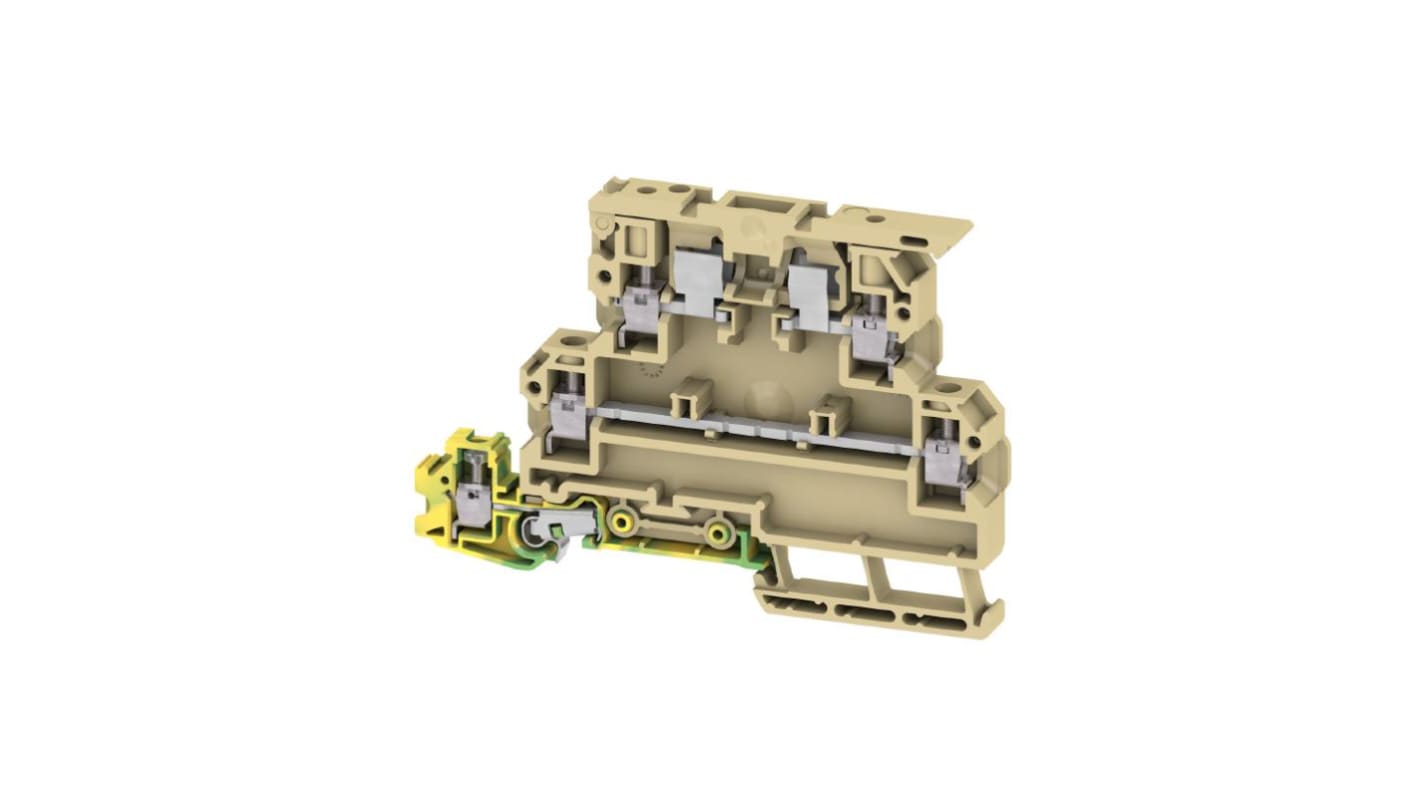 Weidmuller KDKS Series Beige Fused DIN Rail Terminal, Double-Level, Screw Termination, Fused