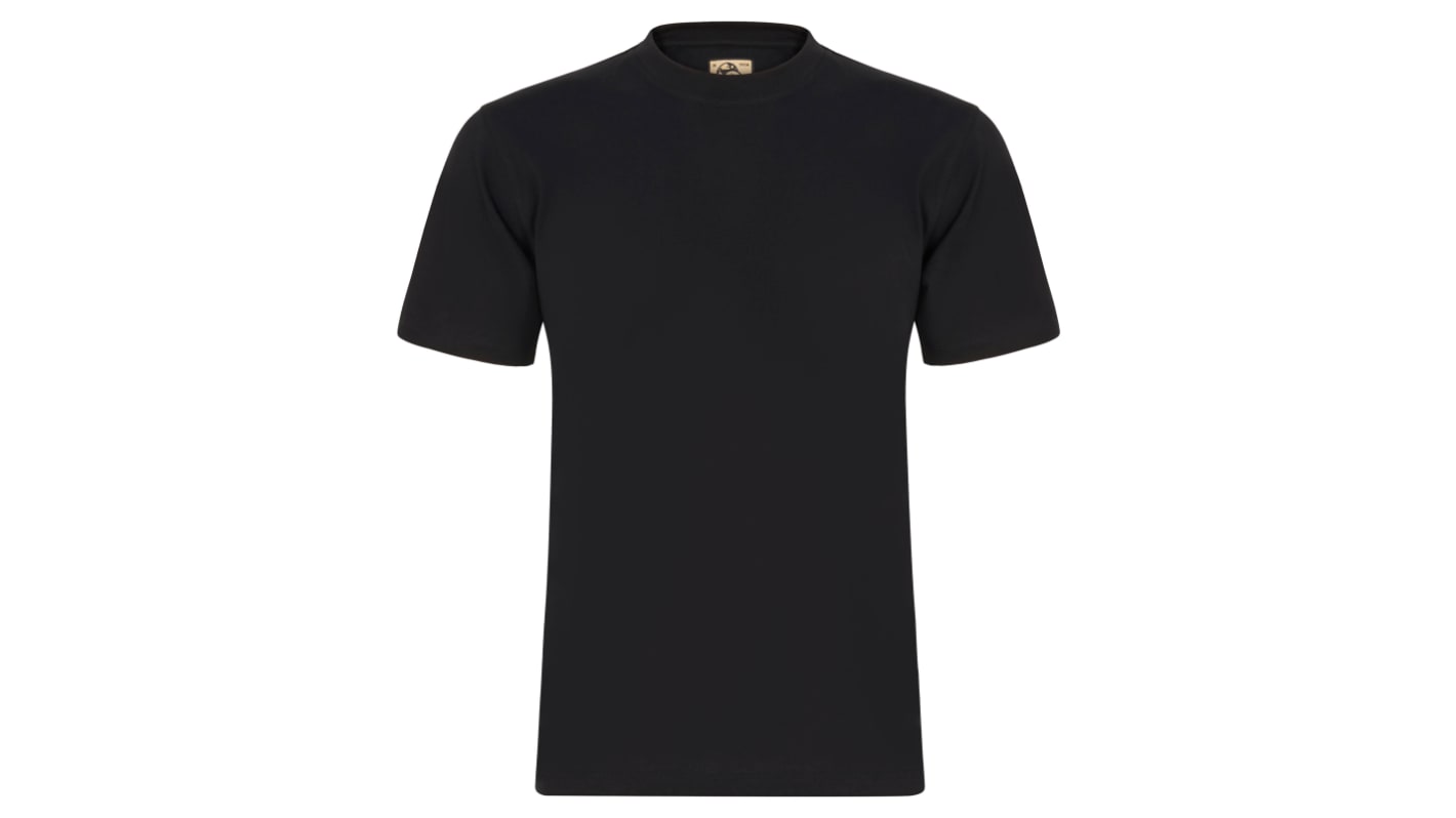 Orn Black Cotton, Recycled Polyester Short Sleeve T-Shirt, UK- S, EUR- S