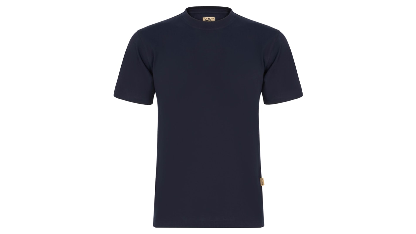 Orn Navy Cotton, Recycled Polyester Short Sleeve T-Shirt, UK- M, EUR- M