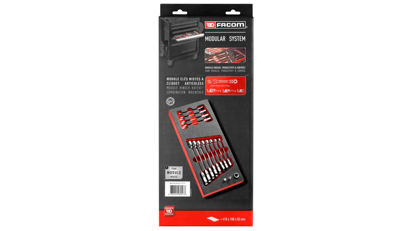 Facom 467 Series 12-Piece Spanner Set, 8 → 19 mm