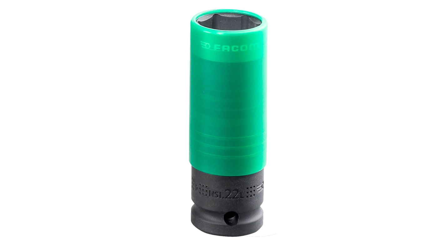 Facom 22mm, 1/2 in Drive Impact Socket, 210 mm length