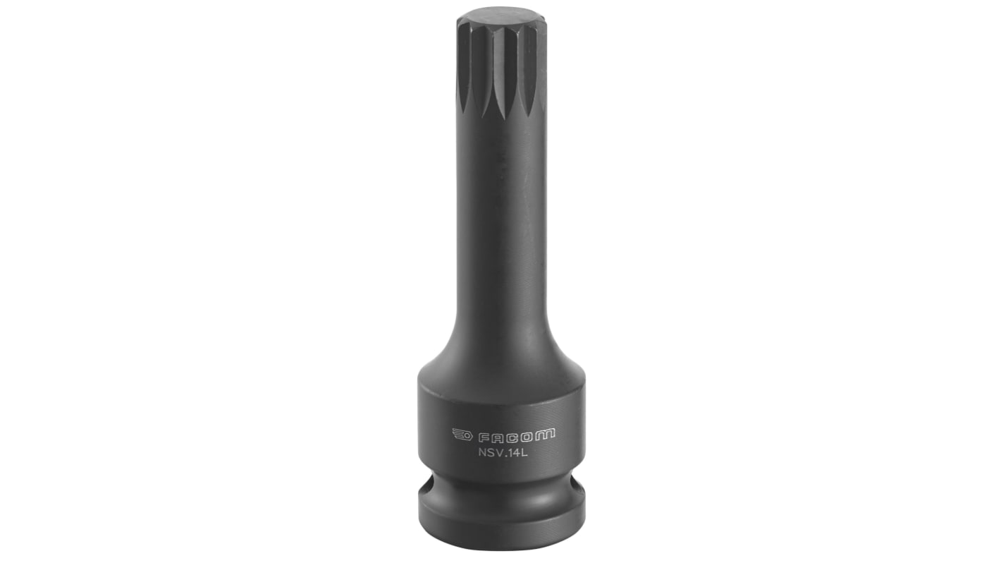 Facom 18mm, 1/2 in Drive Impact Socket, 78 mm length