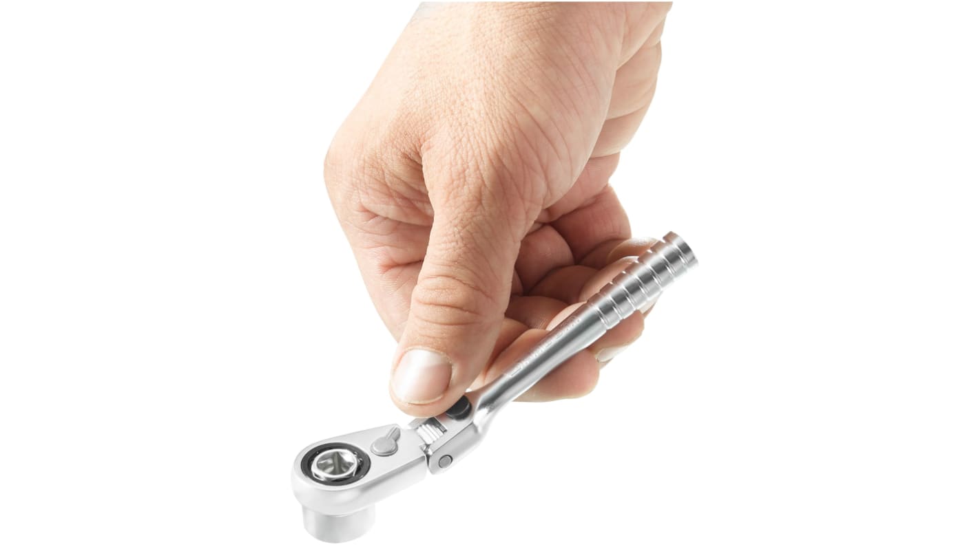 Facom R.180HX 1/4 in Hex Ratchet with Tube Handle, 115 mm Overall