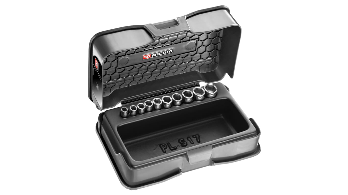 Facom 10-Piece Metric 1/4 in Standard Socket Set, 6 point