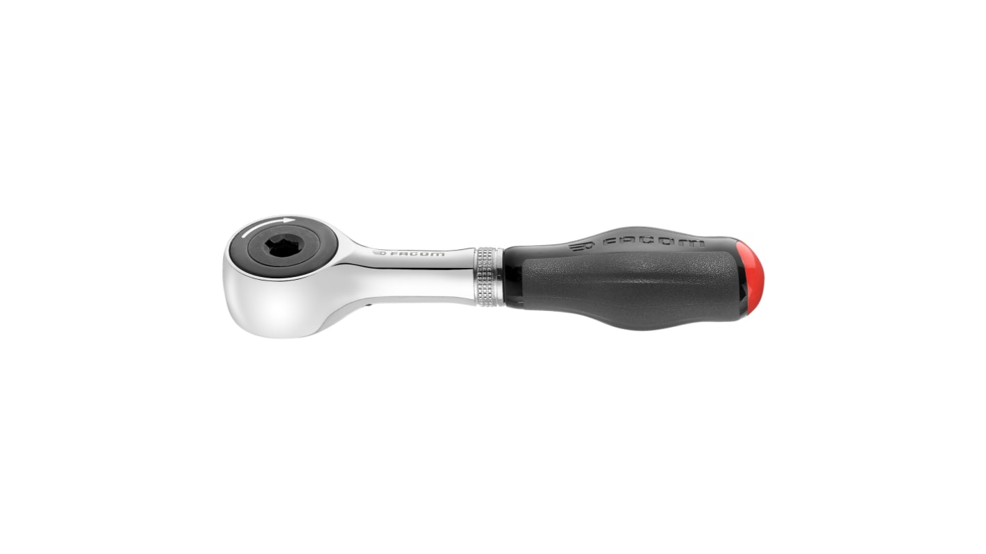 Facom R.PE360 1/4 in Square Ratchet with Bi-material Elastomer Handle, 120 mm Overall