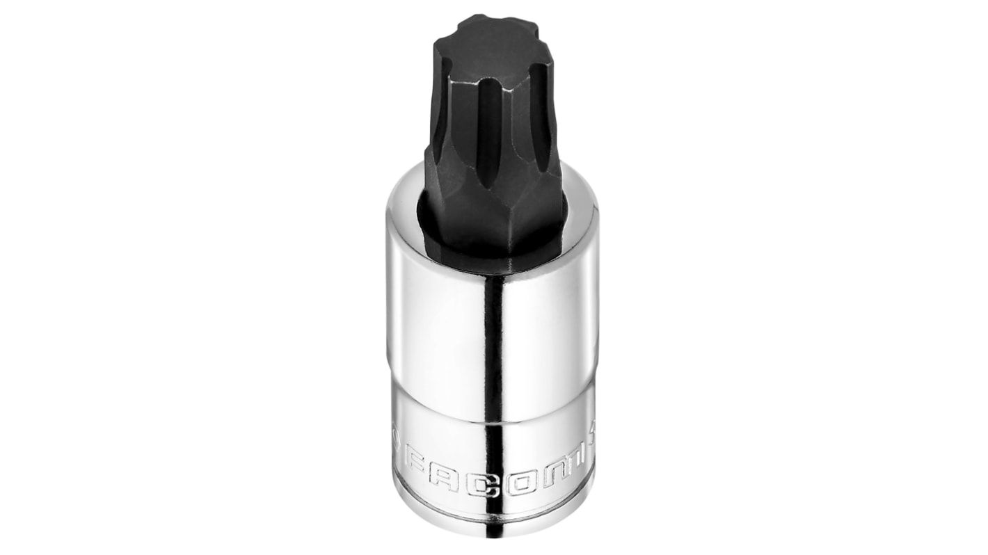Facom 1/2 in Drive Bit Socket, Hex OGV Bit, 12mm, 60 mm Overall Length