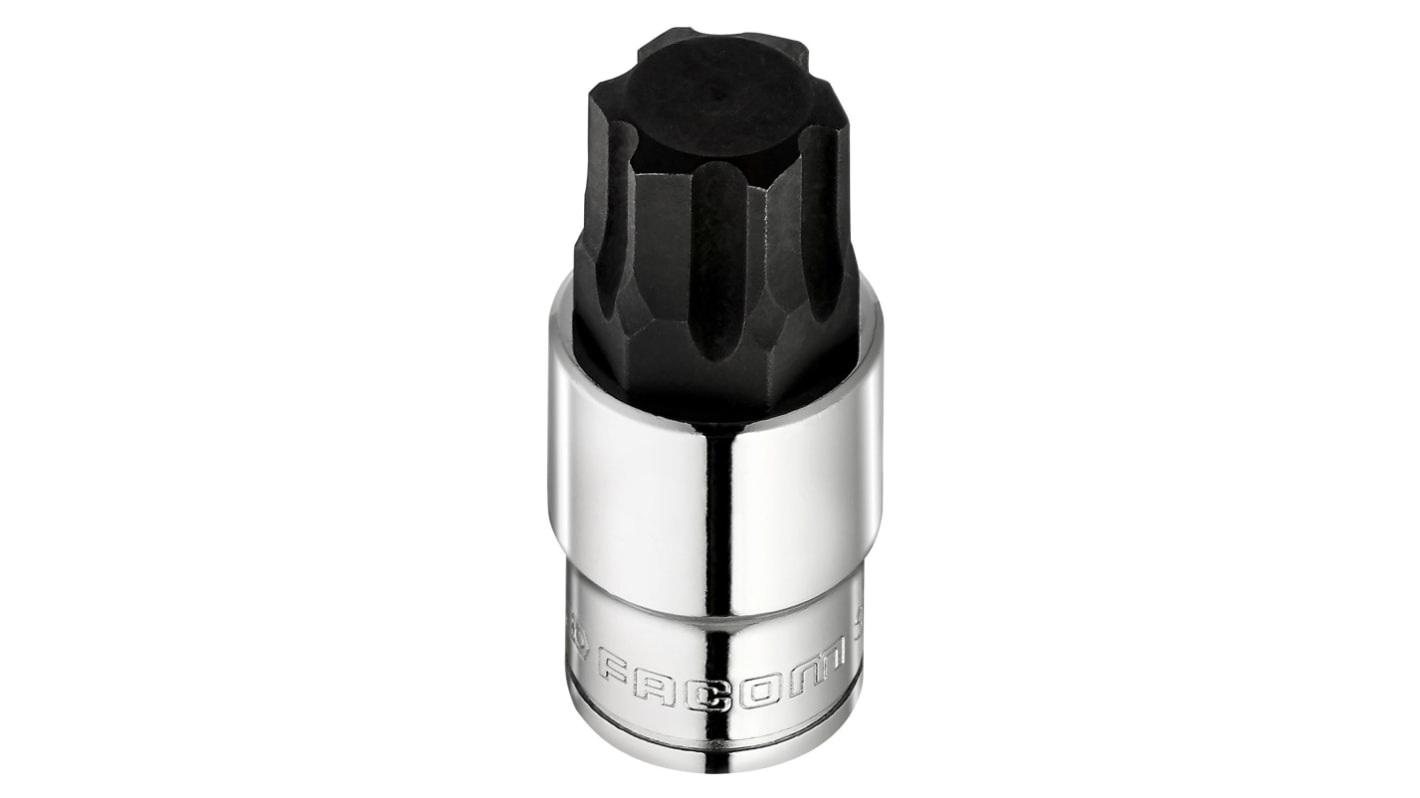 Facom 1/2 in Drive Bit Socket, Hex OGV Bit, 19mm, 60 mm Overall Length