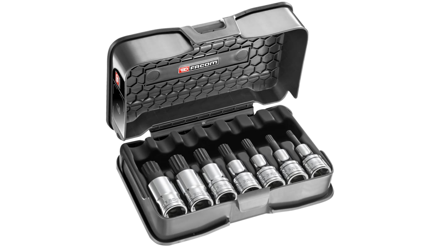 Facom 7-Piece Metric 1/2 in Bit Socket Set, XZN