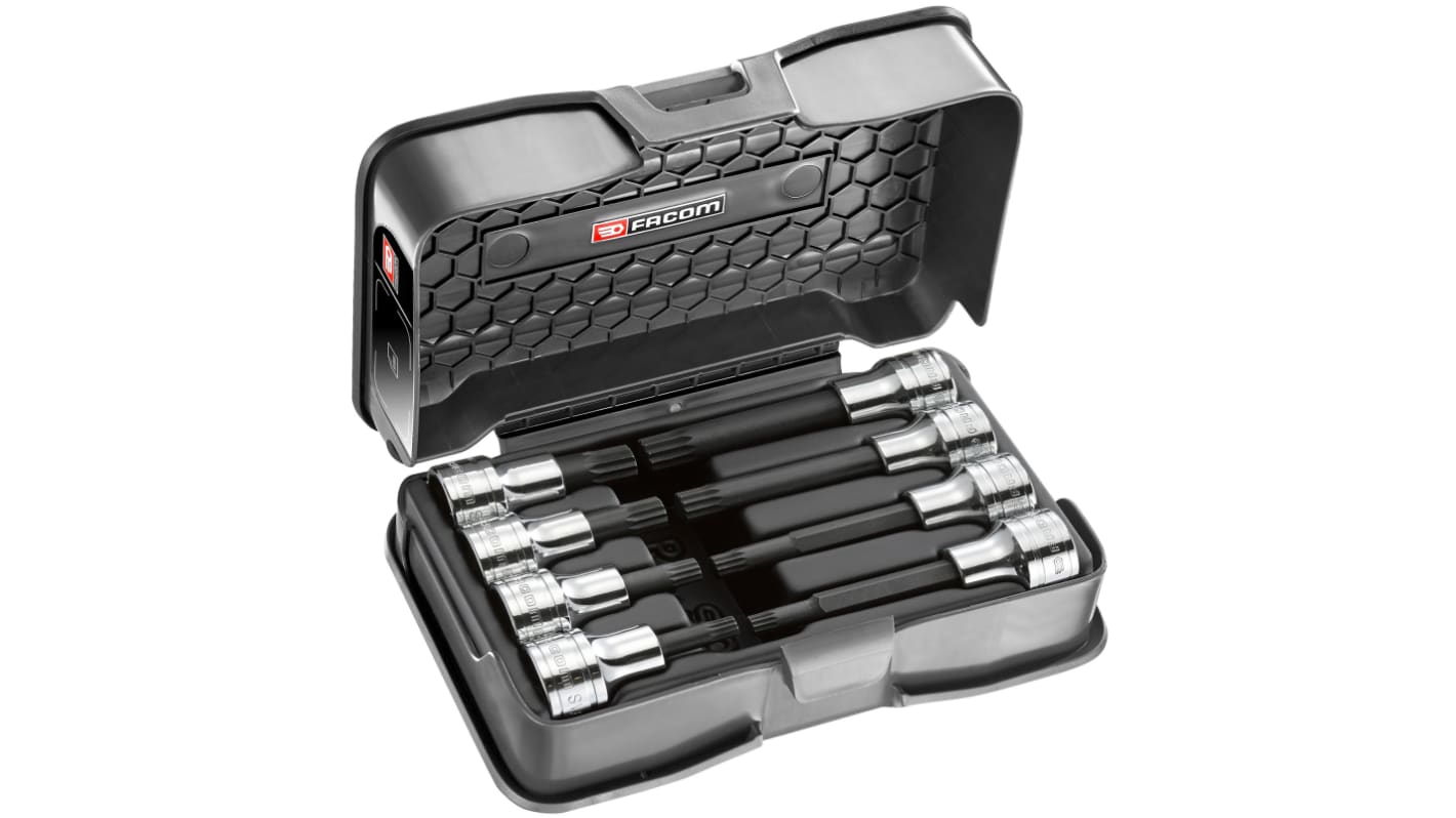 Facom 8-Piece Metric 1/2 in Bit Socket Set, XZN