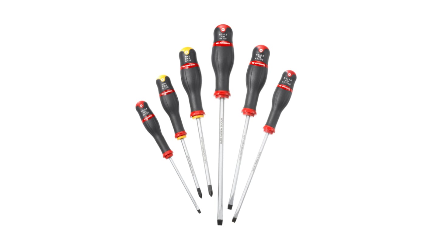 Facom Phillips; Slotted Screwdriver Set, 5-Piece