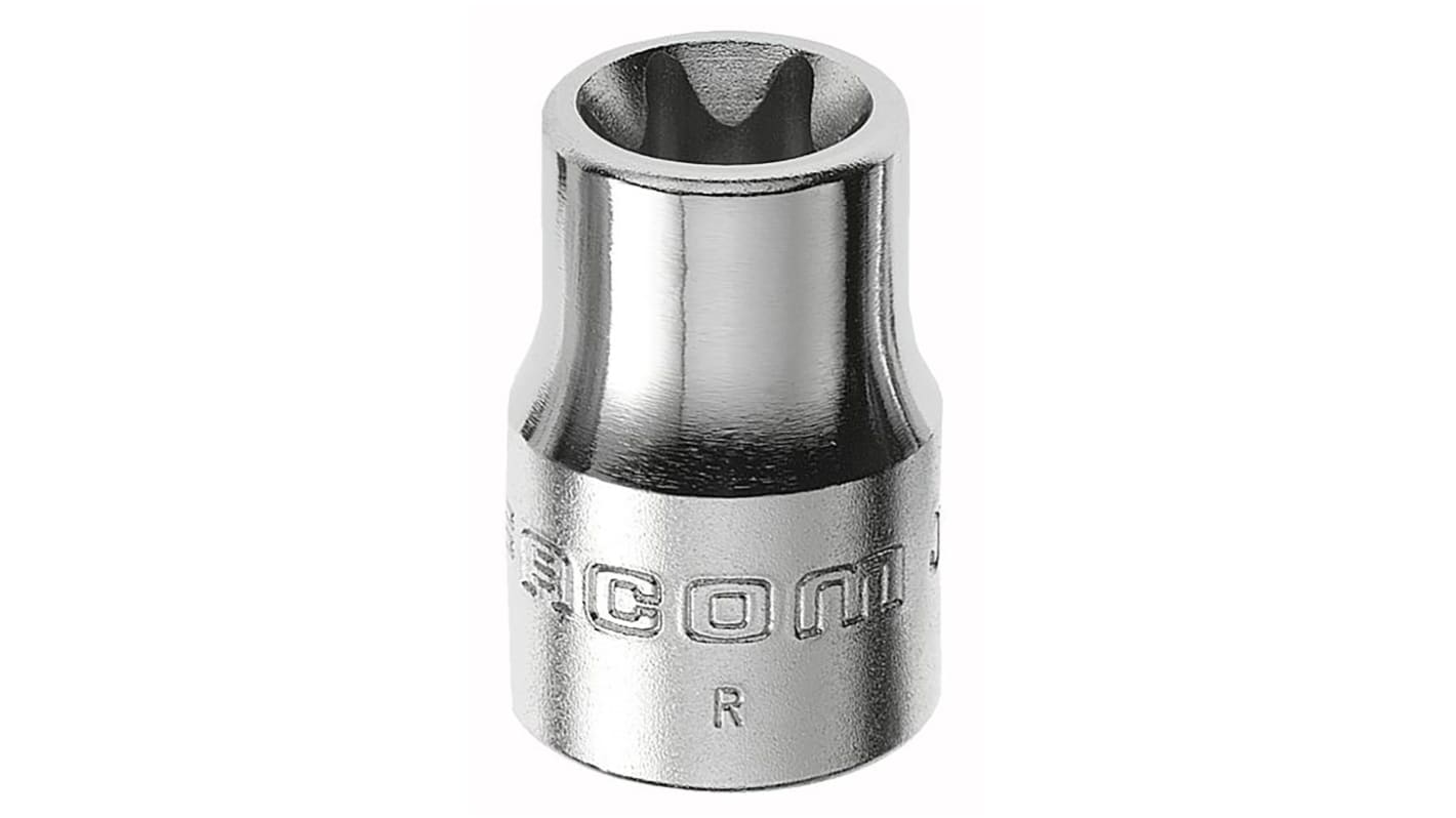 Facom 3/8 in Drive E16 Standard Socket, Torx, 14.7mm, 26 mm Overall Length