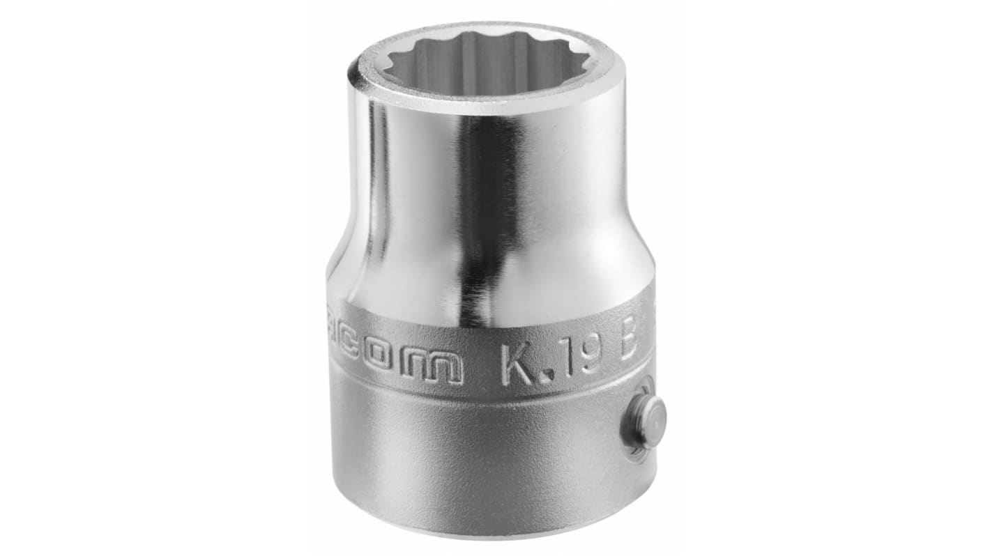 Facom 3/4 in Drive 19mm Standard Socket, 12 point, 51 mm Overall Length