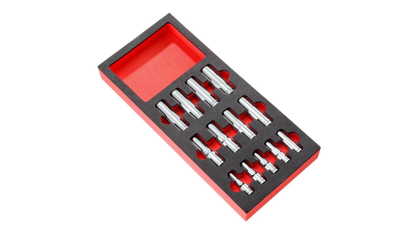Facom 13-Piece Metric 1/2", 3/8" Deep Socket Set, 6 point