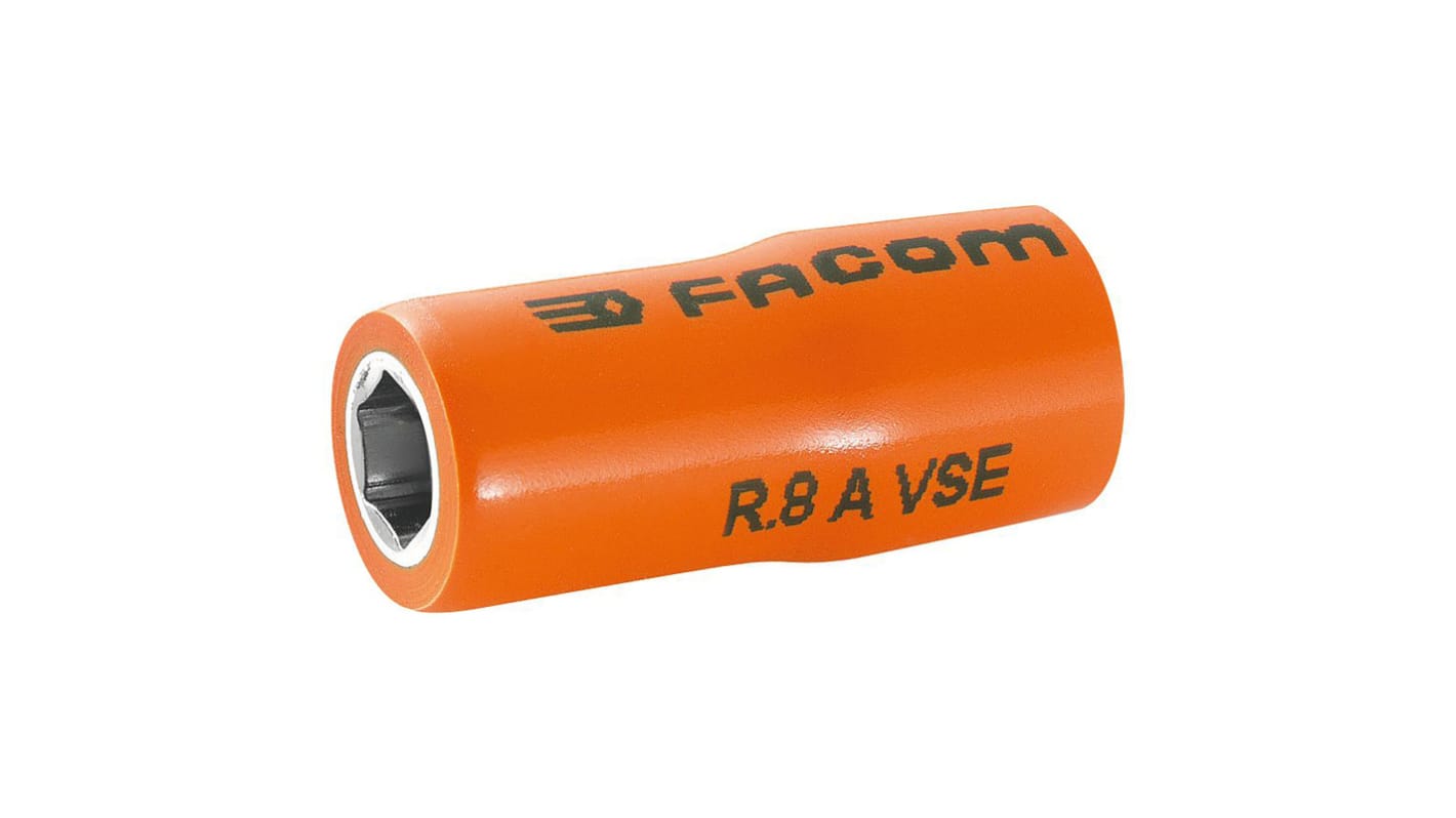 Facom 1/4 in Drive 12mm Insulated Standard Socket, 6 point, VDE/1000V, 22 mm Overall Length