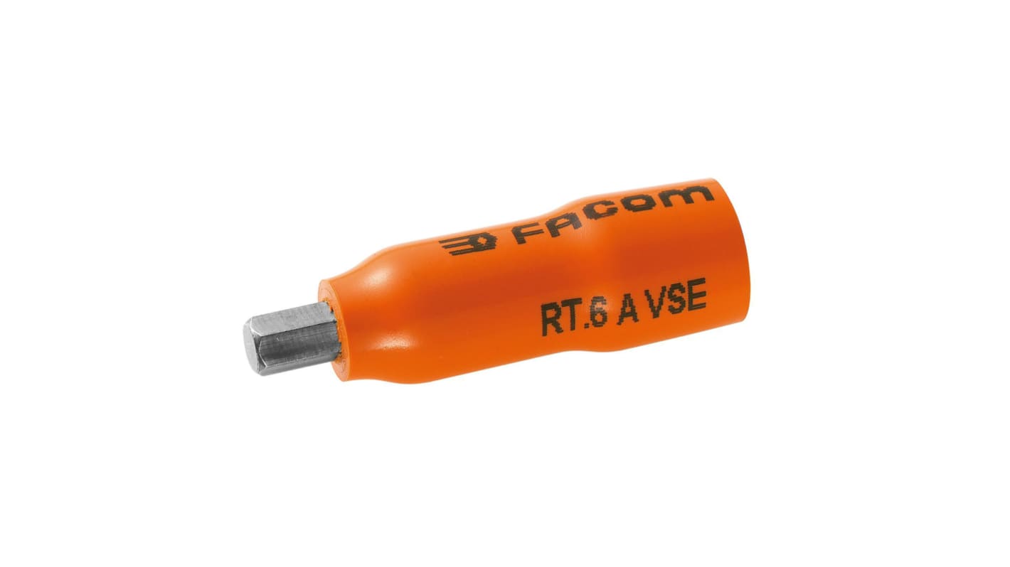 Facom 1/4 in Drive 5mm Insulated Standard Socket, Hex Bit, VDE/1000V, 37 mm Overall Length
