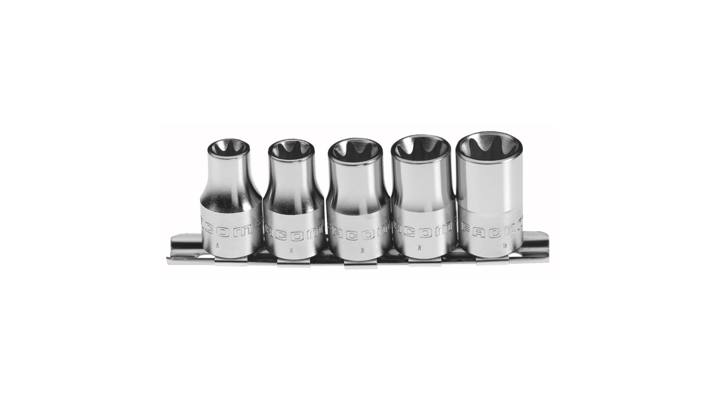 Juego de vasos Facom de 6 piezas con cuadrado de 1/4 pulg.