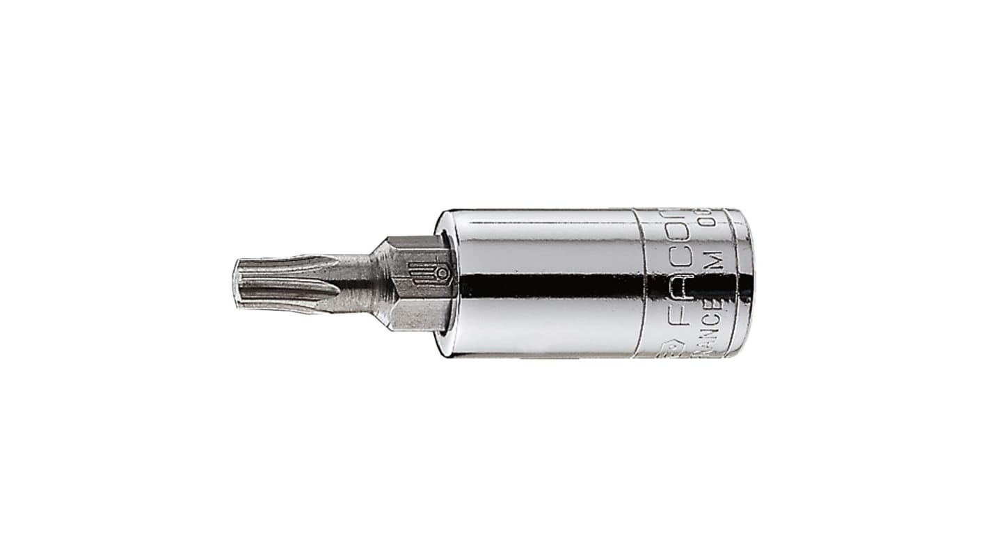 Facom 1/4 in Drive Bit Socket, Torx Bit, T30, 37 mm Overall Length