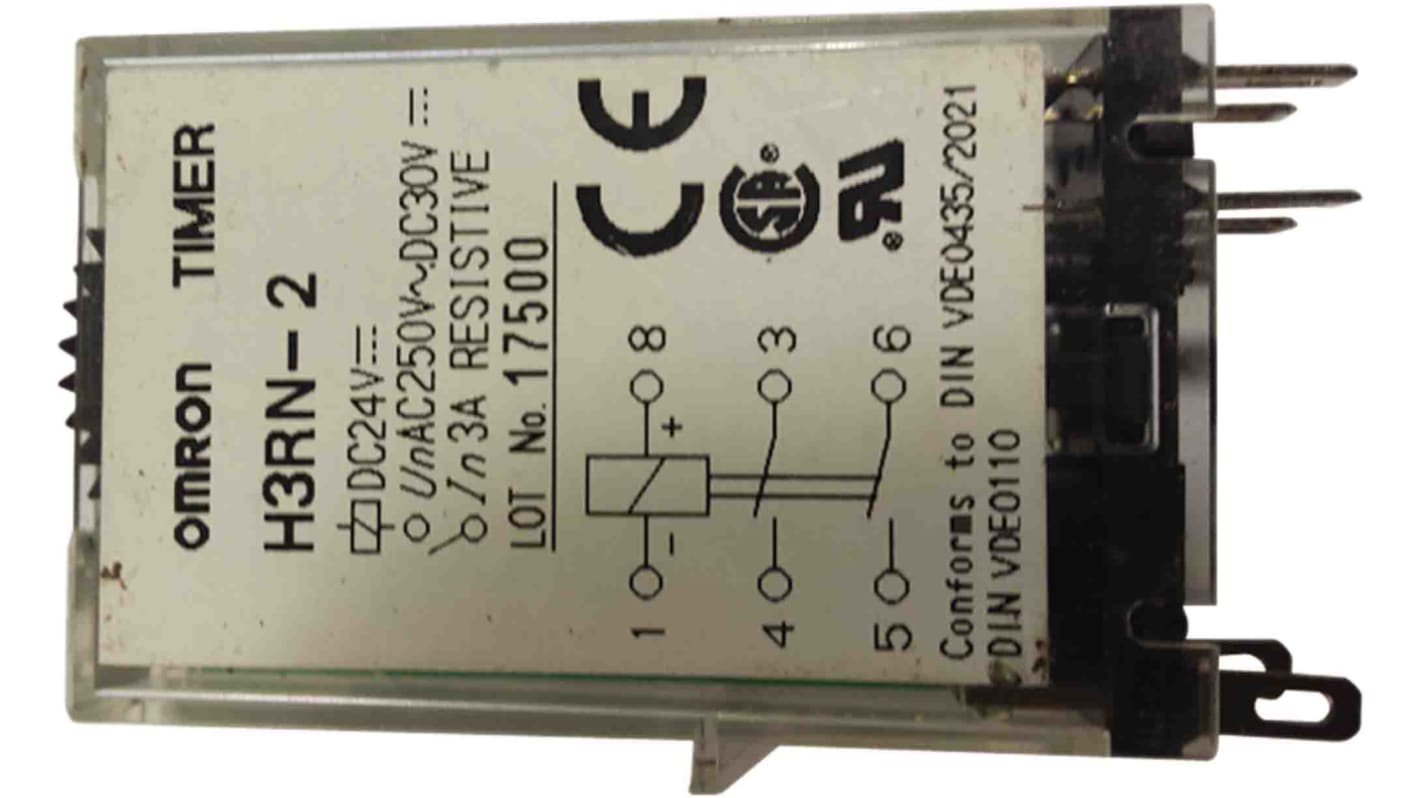 Omron 24V dc Timer Relay, Multi-funktions timerfunktioner Indstiksmontering