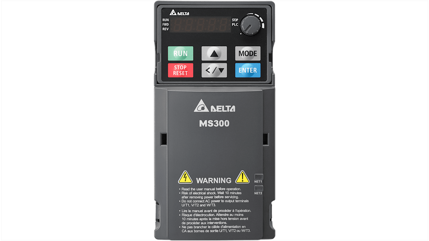 Variateur de fréquence Delta Electronics VFD-MS, 0,4 kW 230 V 1 phase, 2,8 A, 0 → 599Hz