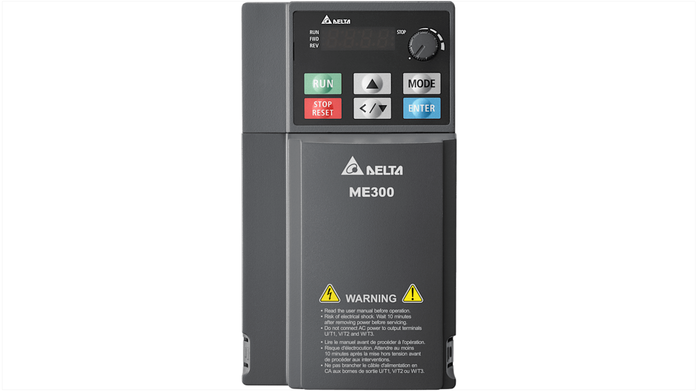 Rs-Online Inverter Delta Electronics 1 5 kW 230 V 1 fase 0 → 599Hz