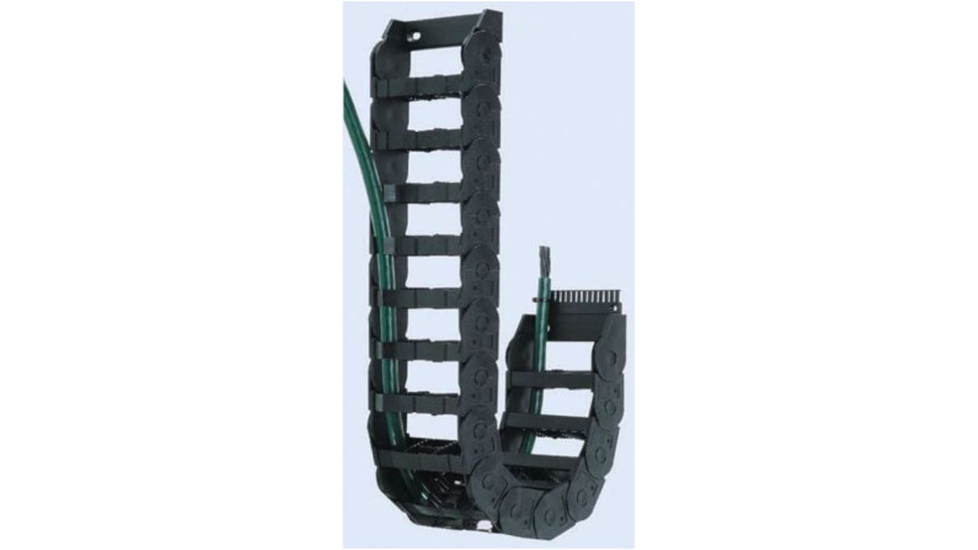 Igus E14, e-chain Black Cable Chain - Flexible Slot, W50 mm x D25mm, L1m, 75 mm Min. Bend Radius, Igumid NB