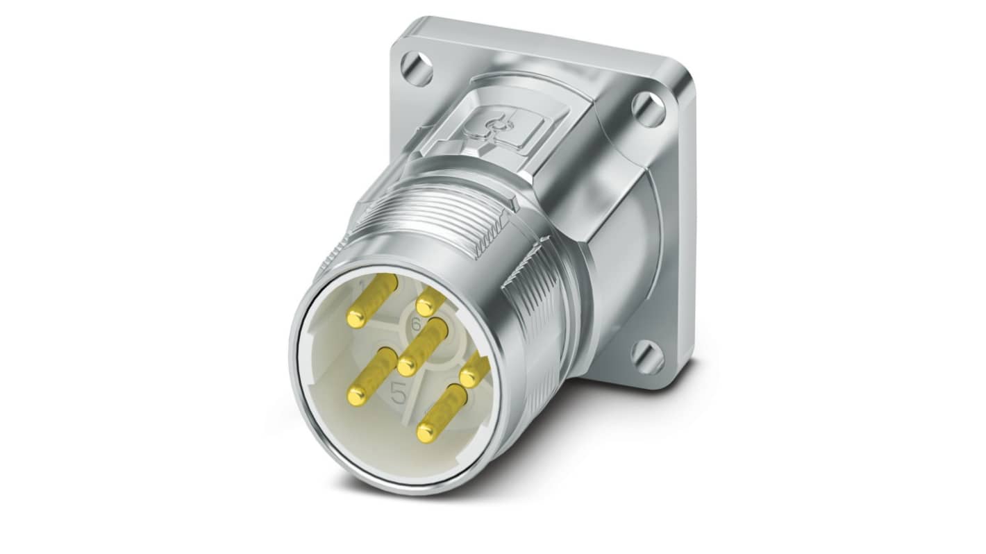 Phoenix Contact Circular Connector, 6 Contacts, Front Mount, M23 Connector, Plug, Male, IP67, M23 PRO Series