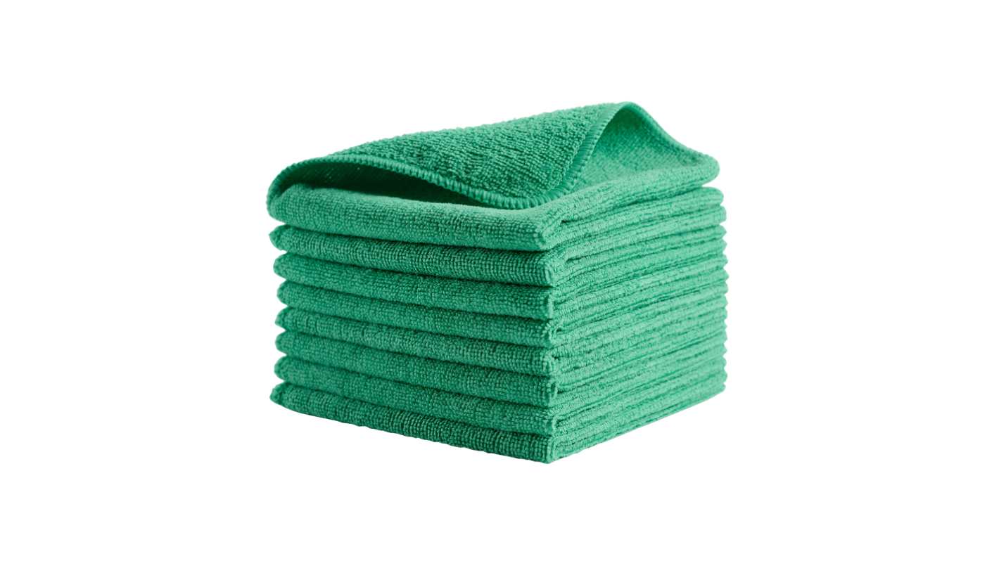 Rubbermaid Commercial Products HYGEN MF R-40 Cloth Green Microfibre Cloths for Wet/Dry, Case of 24