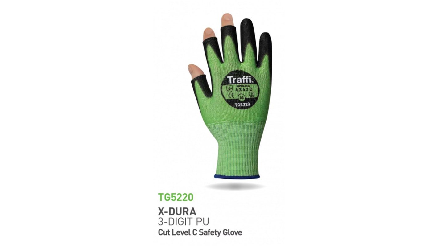 Traffi 作業手袋 黒、緑 TG5220 : A-TG5220-GR-11