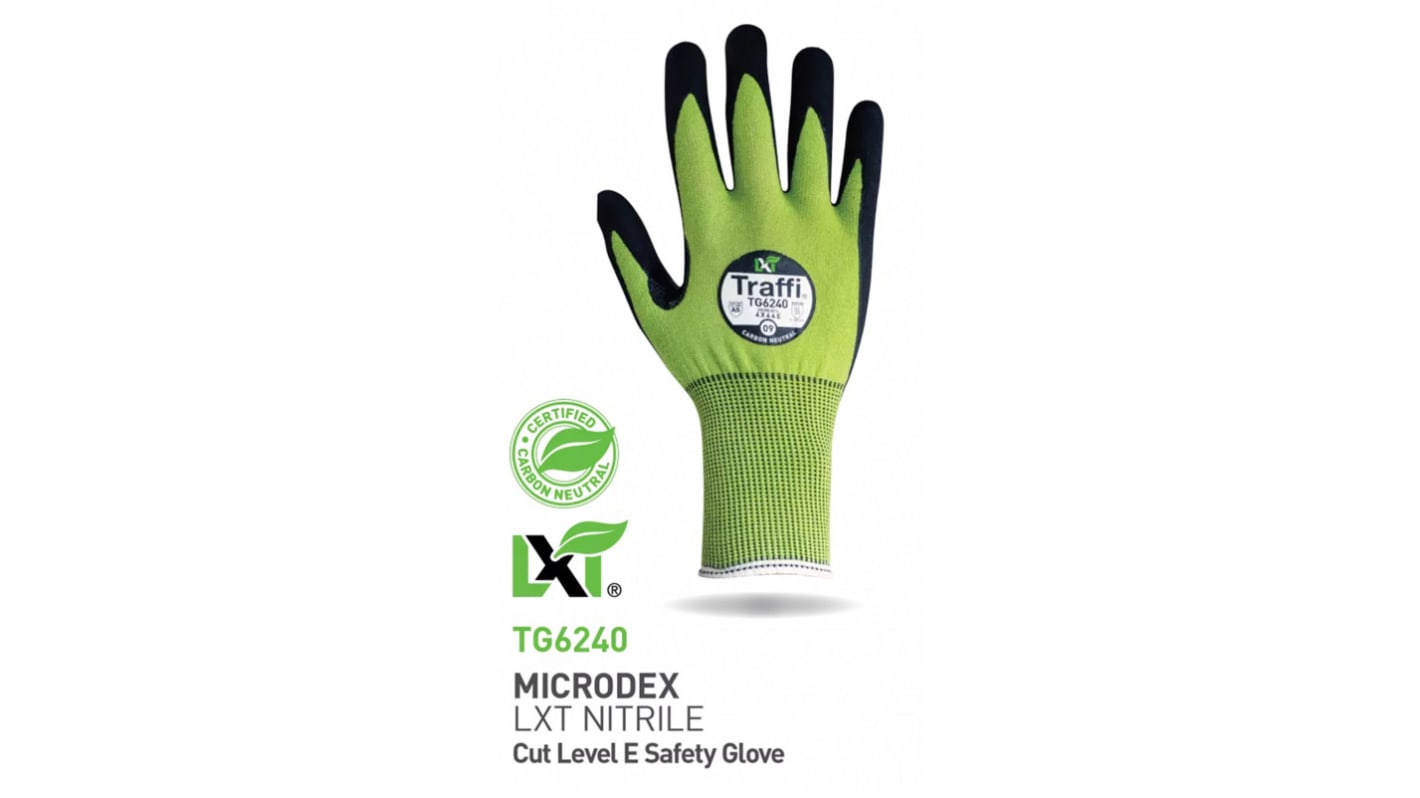 Gants de manutention générale Traffi taille 9, Noir, vert