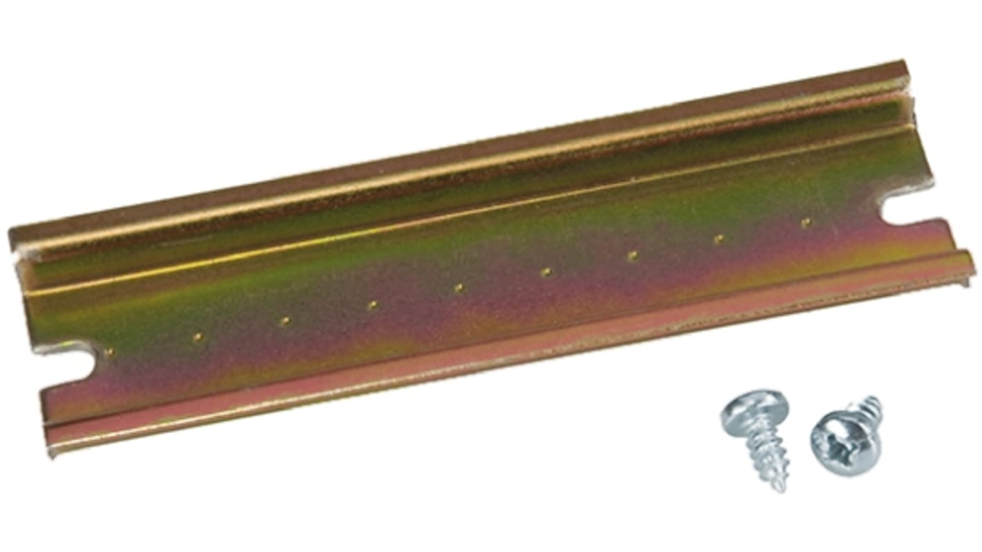 RS PRO Steel Perforated DIN Rail, Top Hat Compatible, 134mm x 35mm x 8mm