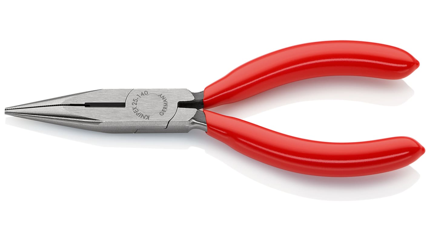 Knipex Spitzzange / Backen 42mm , gebogen Schneidkraft → Harter Draht: 1,6 mm, mittelharter Draht: 2,5 mm 140 mm