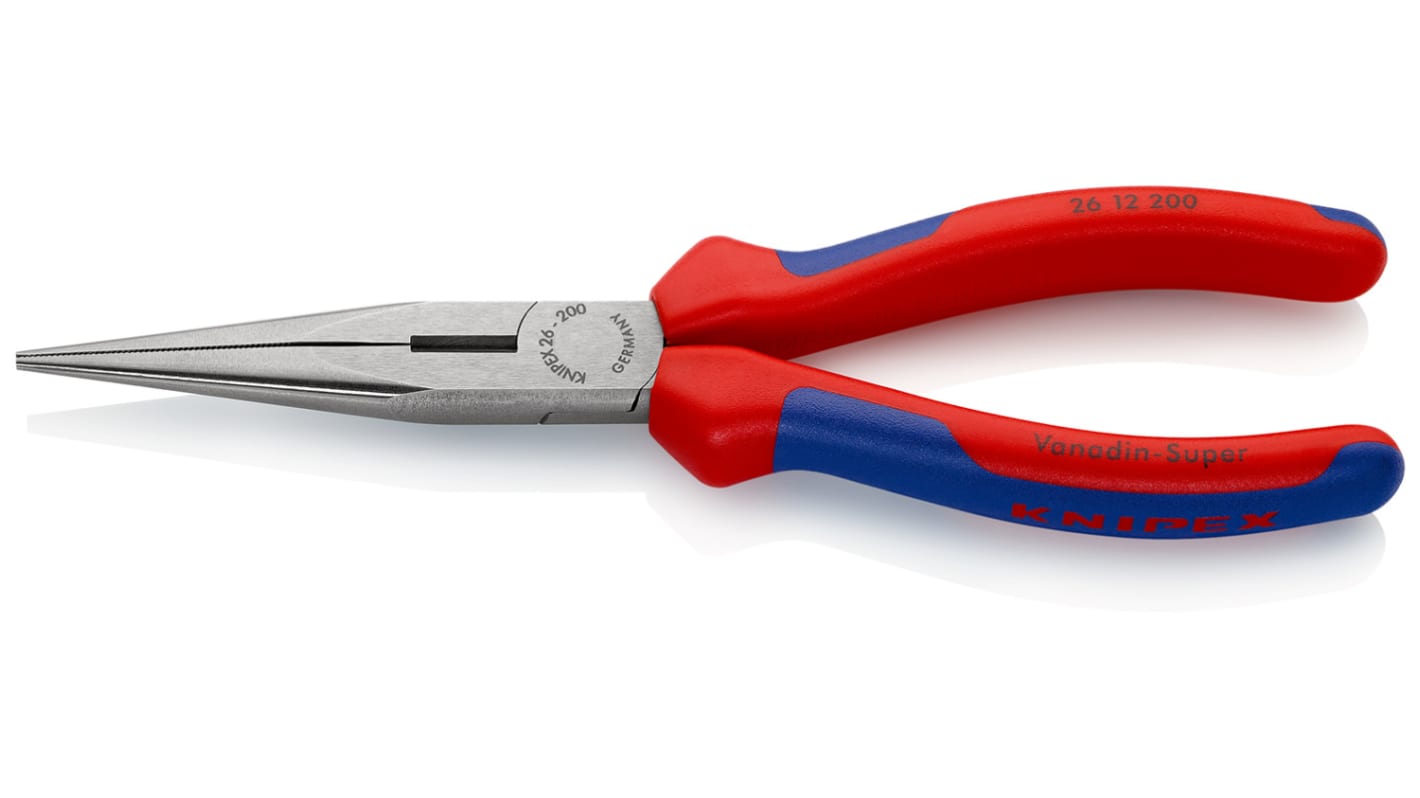 Knipex Spitzzange / Backen 73mm , gebogen Schneidkraft → Harter Draht: 2,2 mm, mittelharter Draht: 3,2 mm 200 mm
